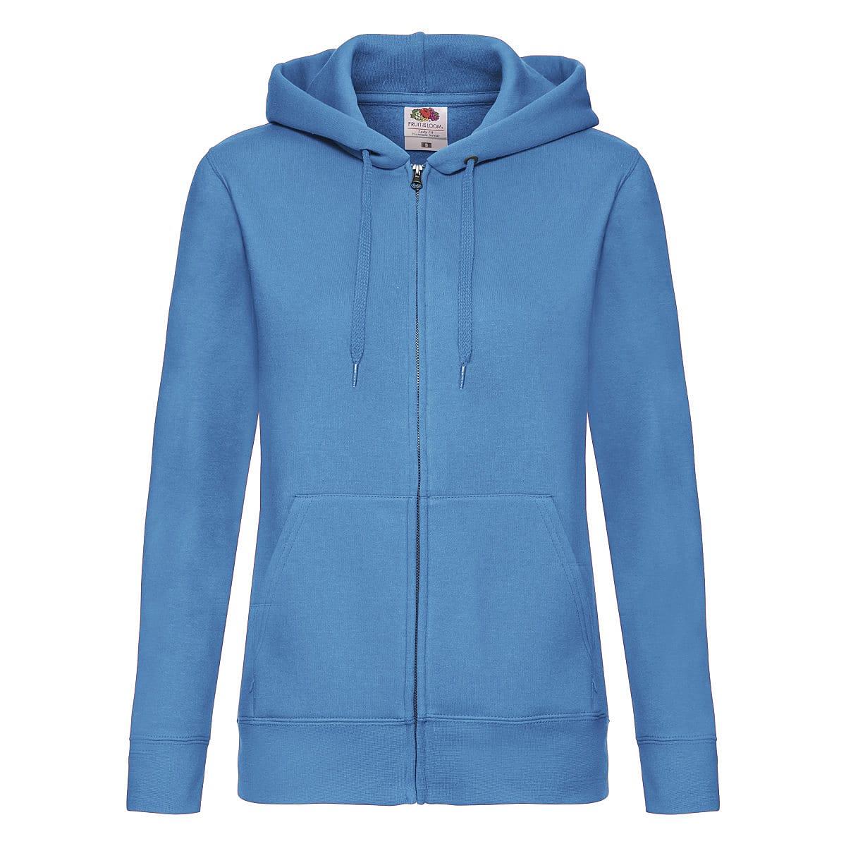 Fruit Of The Loom Lady-Fit Hoodie in Azure Blue (Product Code: 62118)