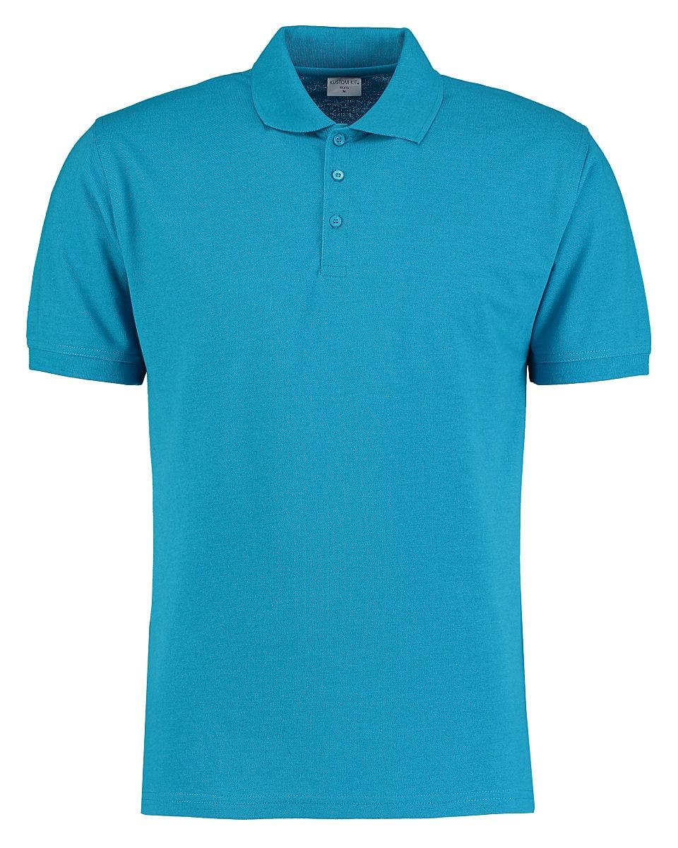 Kustom Kit Mens Slim Fit Short-Sleeve Polo Shirt in Turquoise (Product Code: KK413)