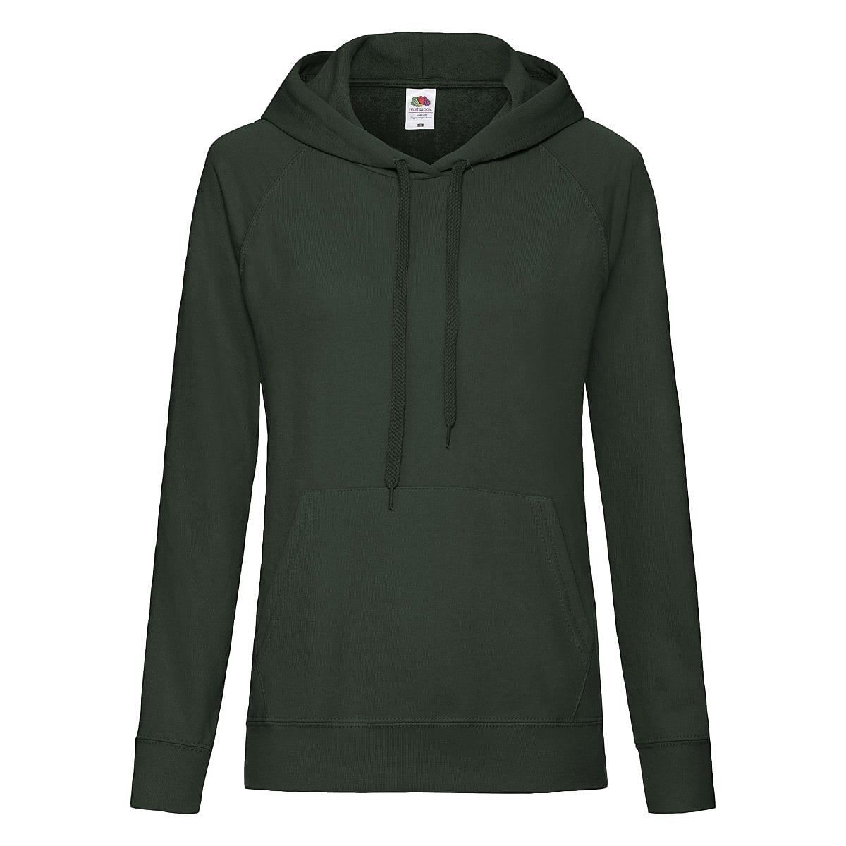 Fruit Of The Loom Lady-Fit Lightweight Hoodie in Bottle Green (Product Code: 62148)