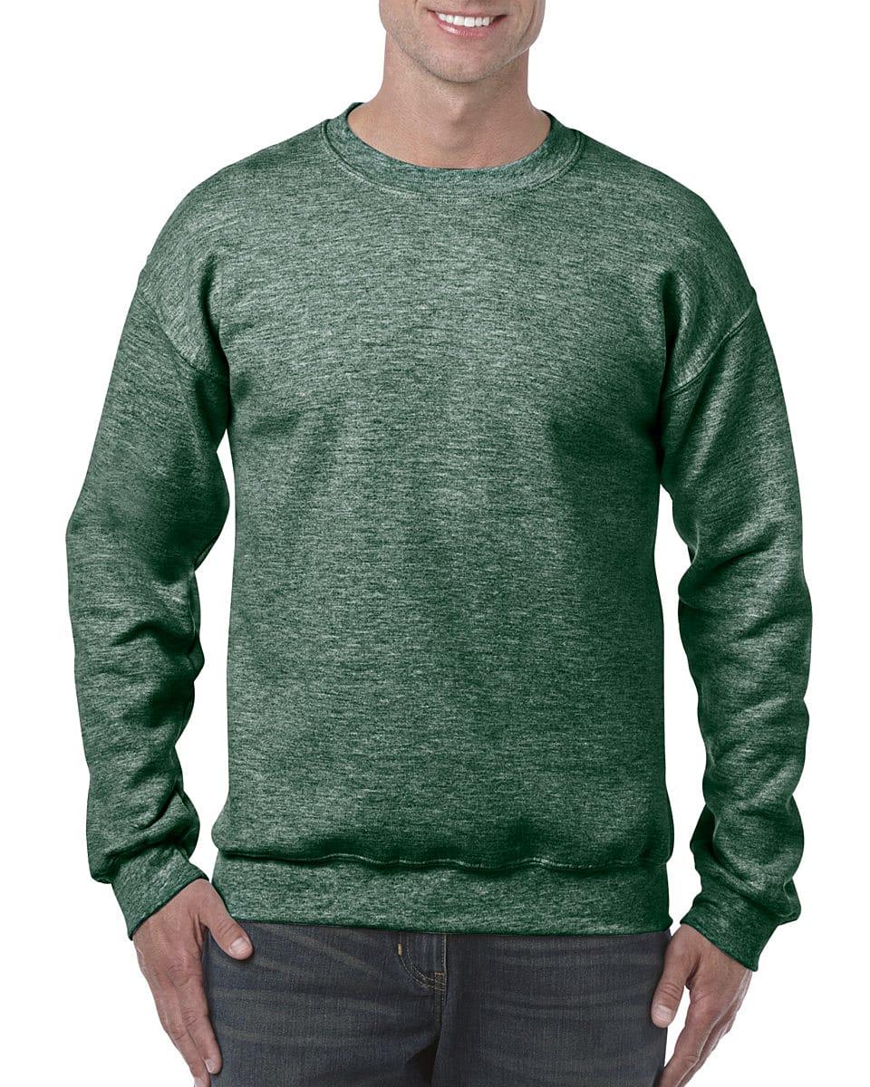 Gildan Heavy Blend Adult Crewneck Sweatshirt in Heather Sport Dark Green (Product Code: 18000)