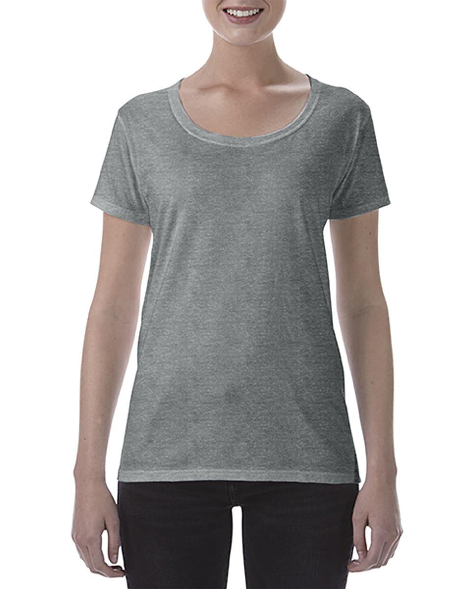 Gildan Womens Deep Scoop T-Shirt in Graphite Heather (Product Code: 64550L)