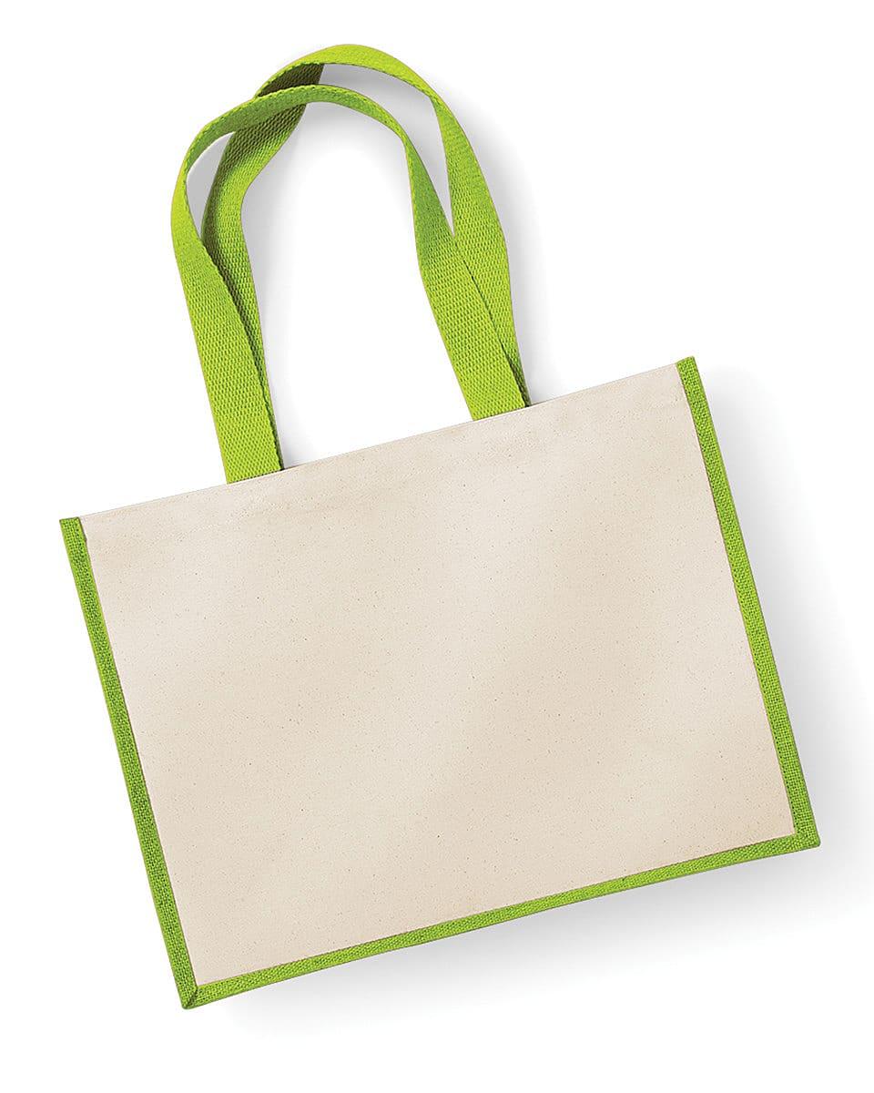 Westford Mill Printers Jute Cot Shopper in Apple Green (Product Code: W422)
