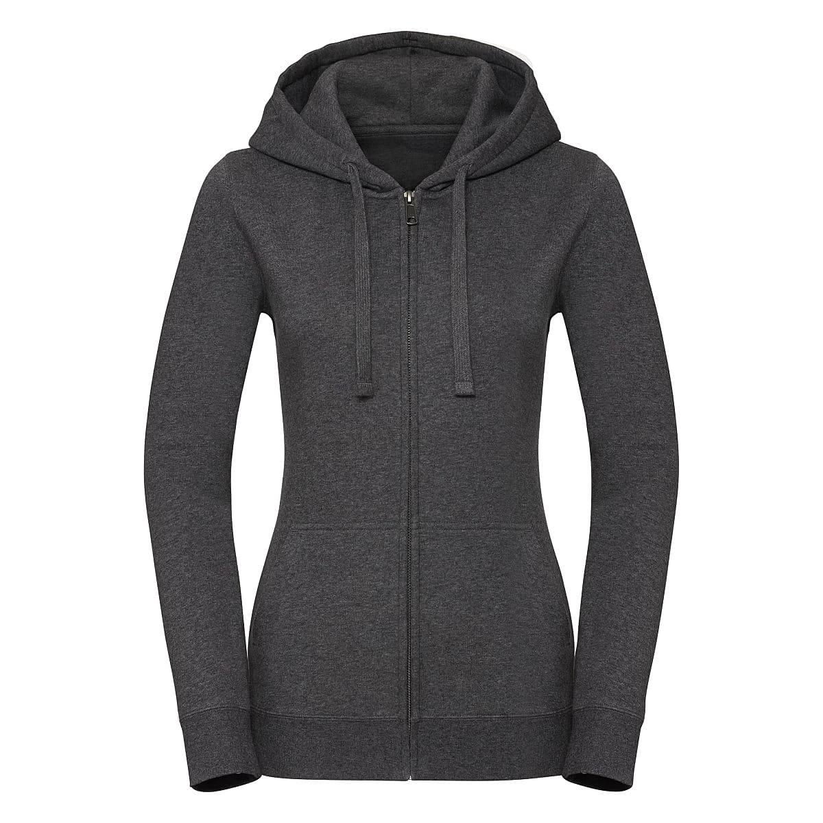 Russell Womens Authentic Melange Zipped Hoodie in Carbon Melange (Product Code: R263F)