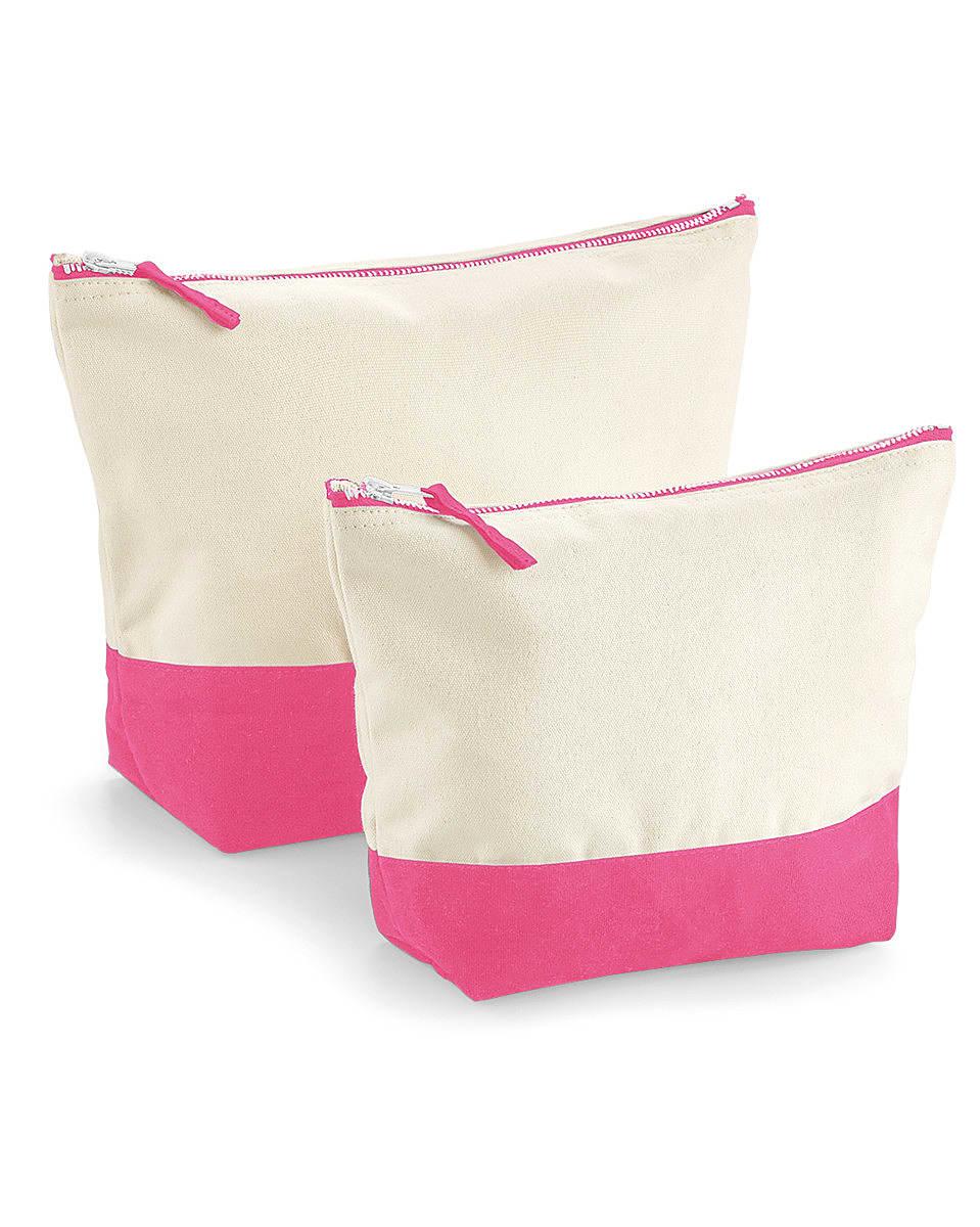 Westford Mill Dipped Base Canvas Accessory Bag in Natural / True Pink (Product Code: W544)