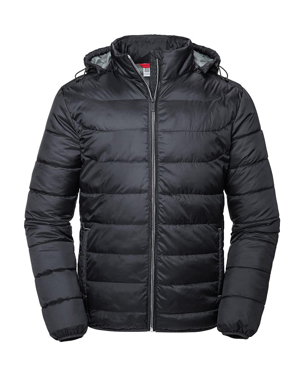 Russell Mens Hooded Nano Jacket in Black (Product Code: R440M)