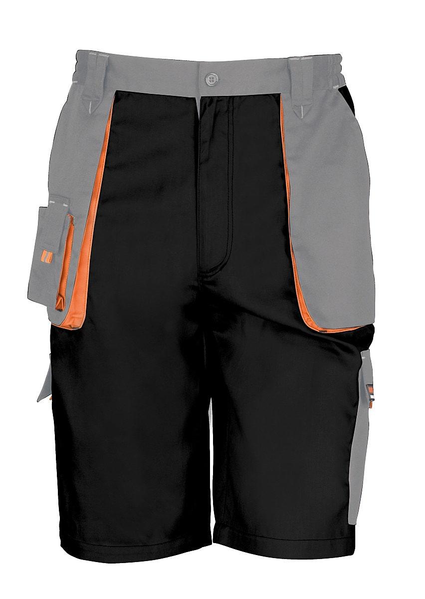 WORK-GUARD by Result Lite Shorts in Black / Grey / Orange (Product Code: R319X)
