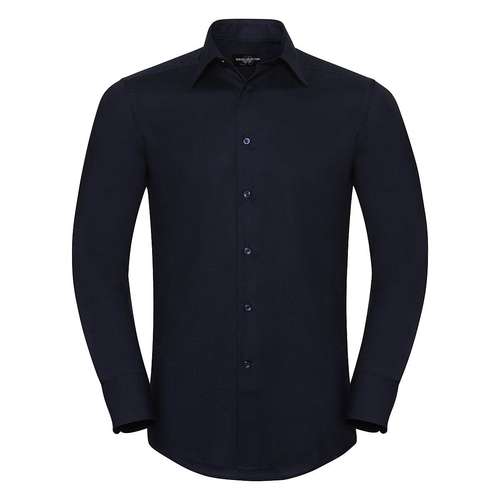 Russell Collection Mens Long-Sleeve Easy Care Tailored Oxford Shirt ...