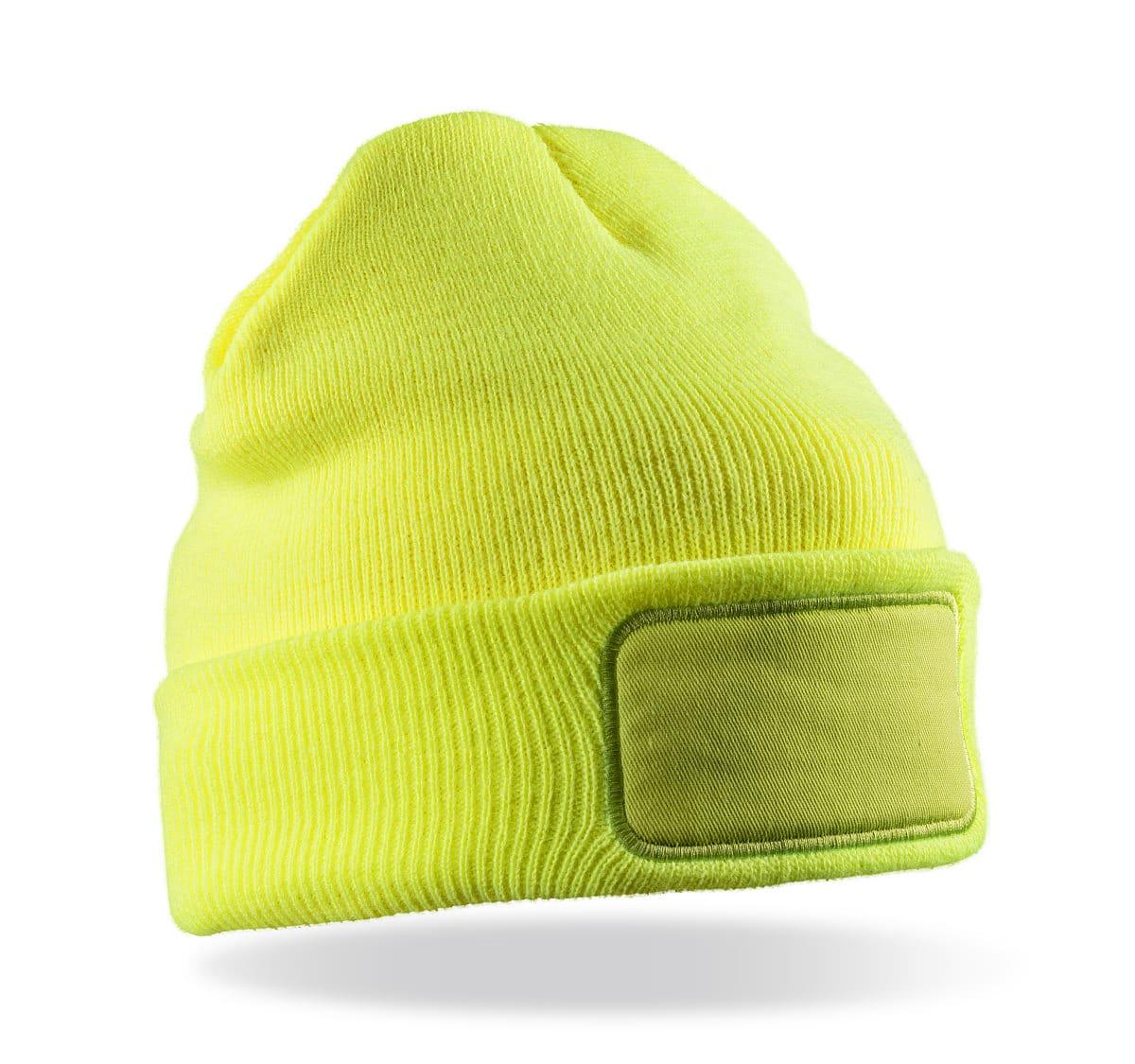 Result Winter Thinsulate Printers Beanie Hat in Fluorescent Yellow (Product Code: RC034X)