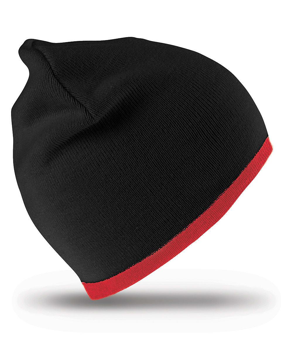 Result Winter Reversible Fashion Fit Hat in Black / Red (Product Code: RC46)