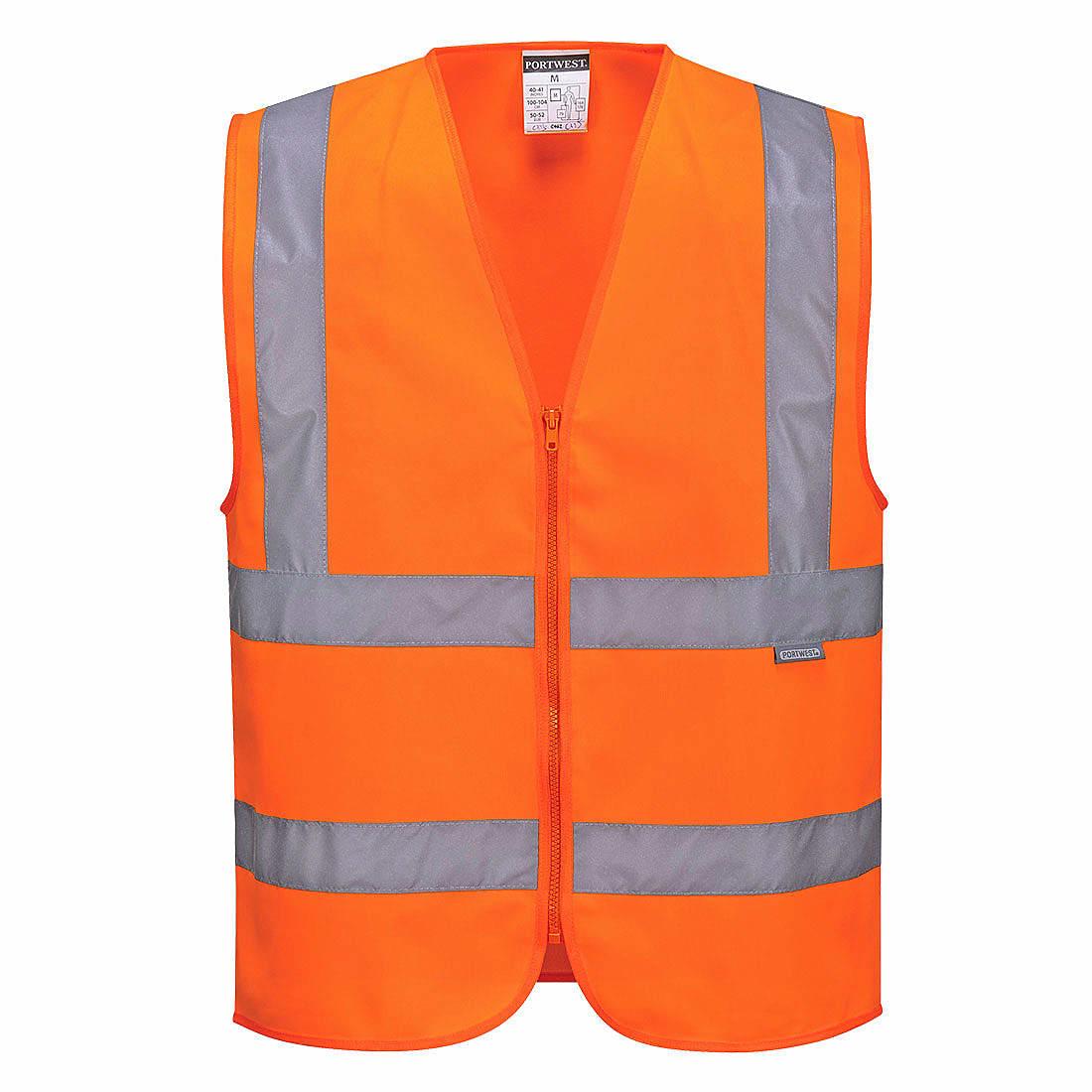 Portwest Hi-Viz Zipped Band & Brace Vest in Orange (Product Code: C375)