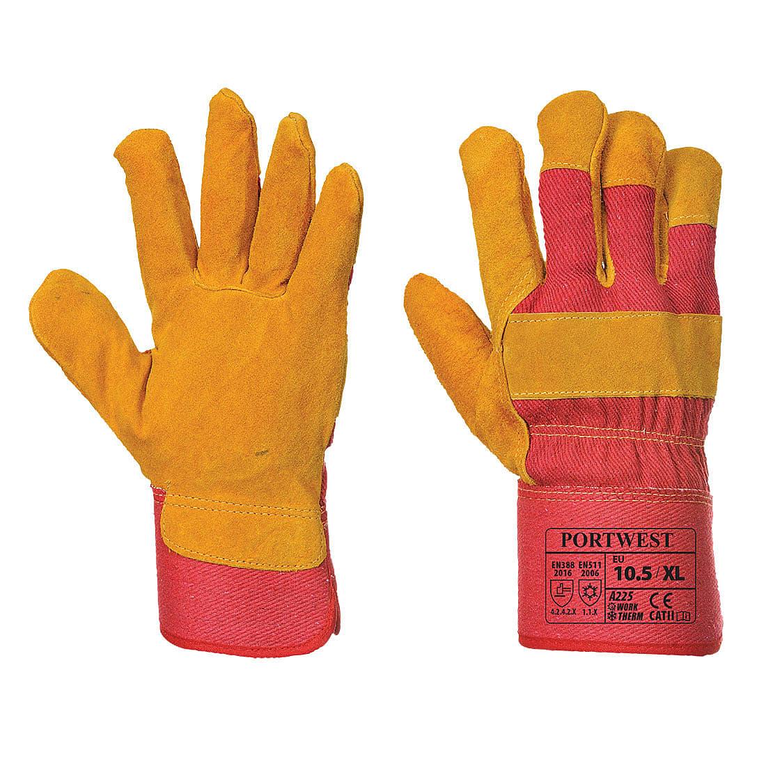 Portwest Fleece Lined Rigger Gloves in Red (Product Code: A225)