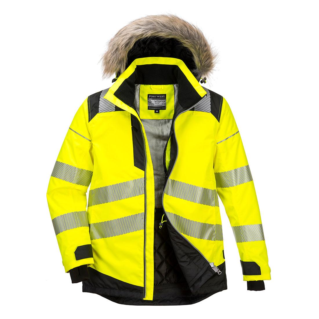 Portwest PW3 Hi-Vis Winter Parka Jacket in Yellow (Product Code: PW369)