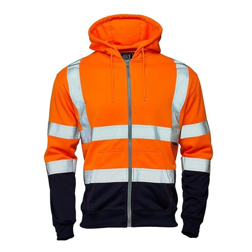 Supertouch Hi-Vis Orange 2 Tone Zipped Hoodie