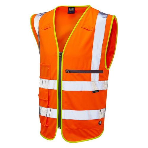 Leo Foreland ISO 20471 Cl 2 Superior Waistcoat with Tablet Pocket Orange