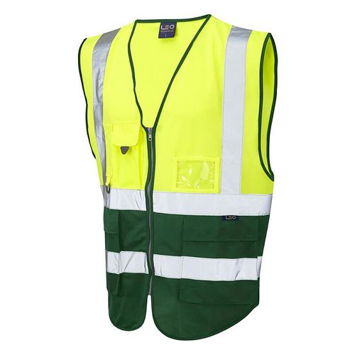 Leo Lynton ISO 20471 Class 1 Superior Waistcoat Yellow/Bottle