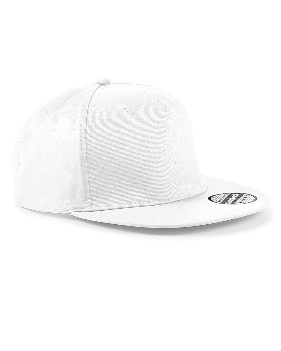 Beechfield Snapback Rapper Cap in White (Product Code: B610)