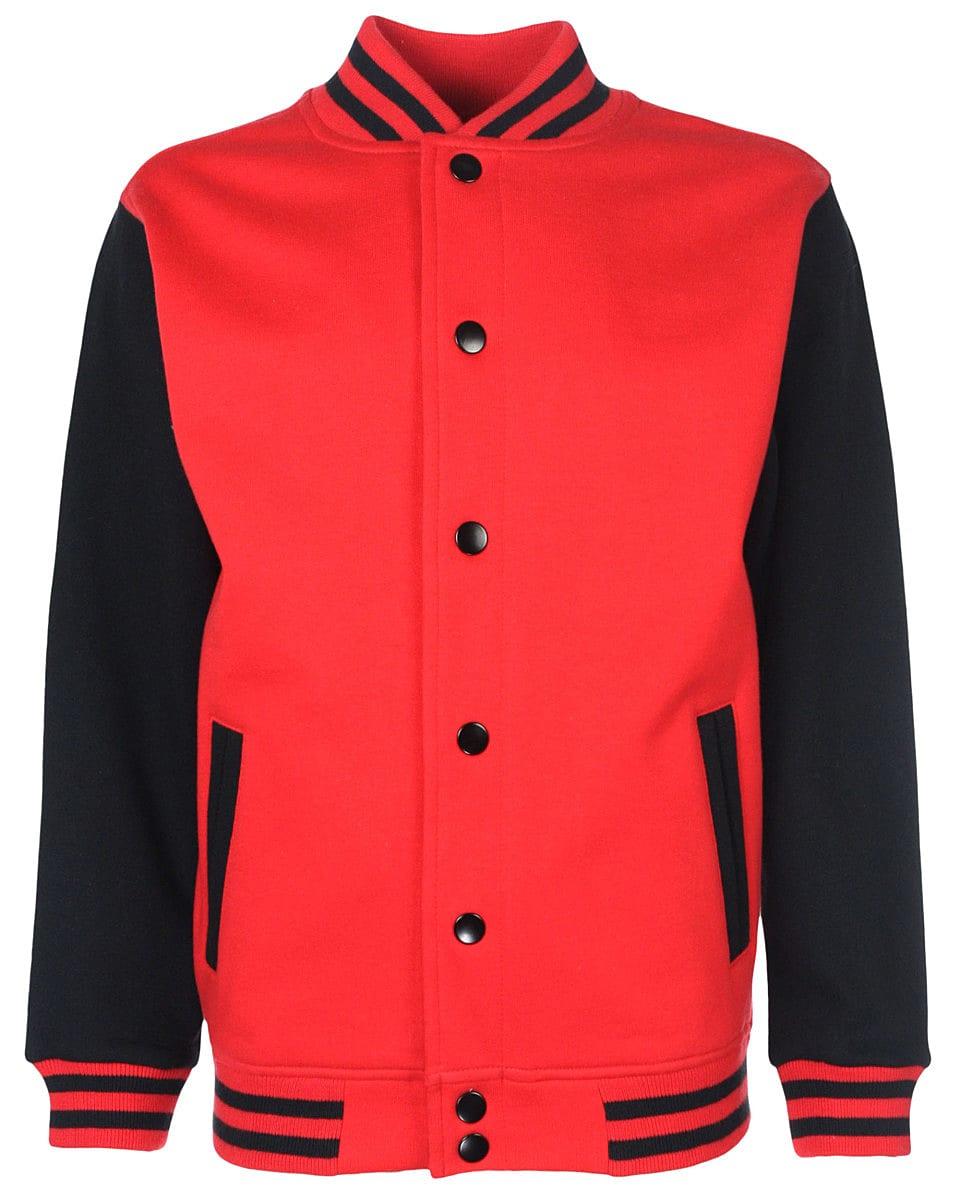 FDM Junior Varsity Jacket in Fire Red / Black (Product Code: FV002)