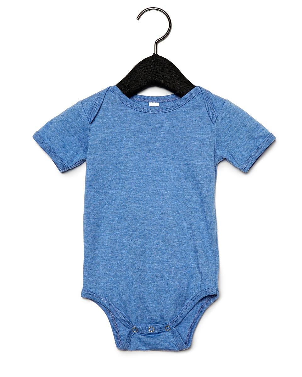 Bella Baby Jersey Short-Sleeve Onesie in Heather Columbia Blue (Product Code: BE100B)