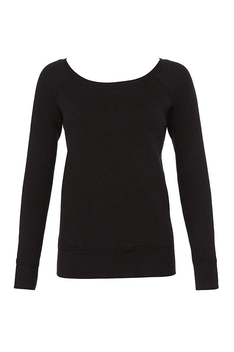 Bella Triblend Slouchy Wideneck Sweatshirt in Solid Black Triblend (Product Code: BE7501)