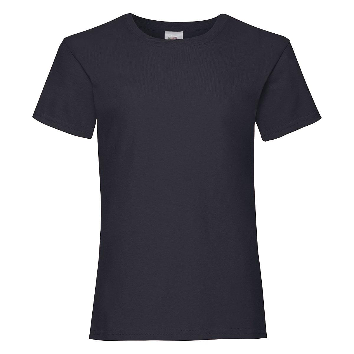 Fruit Of The Loom Girls Valueweight T-Shirt in Deep Navy (Product Code: 61005)