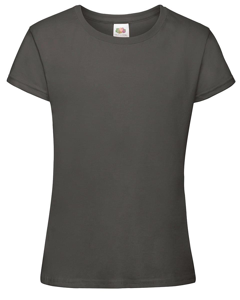 Fruit Of The Loom Girls Sofspun T-Shirt in Light Graphite (Product Code: 61017)