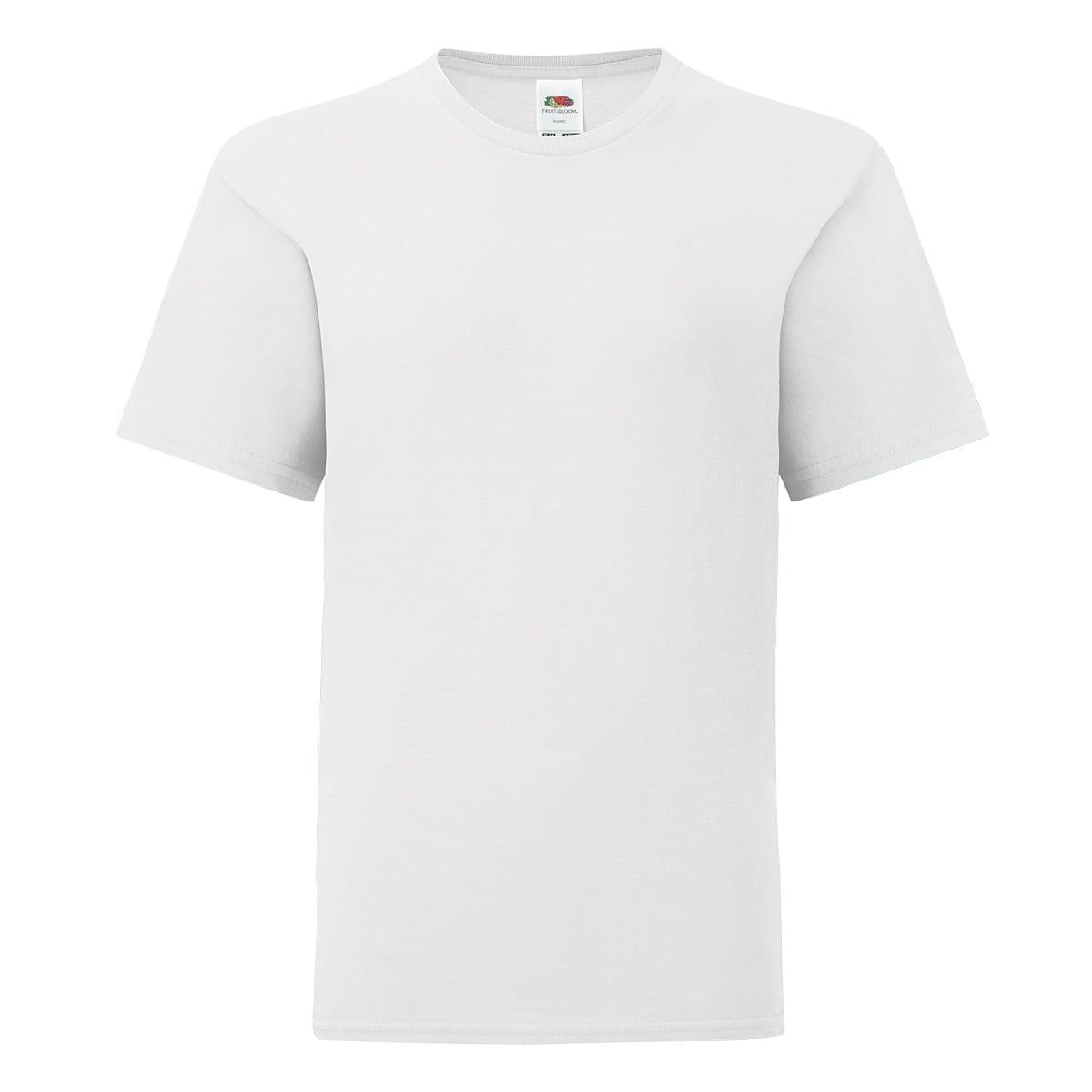 Fruit Of The Loom Kids Iconic T-Shirt in White (Product Code: 61023)