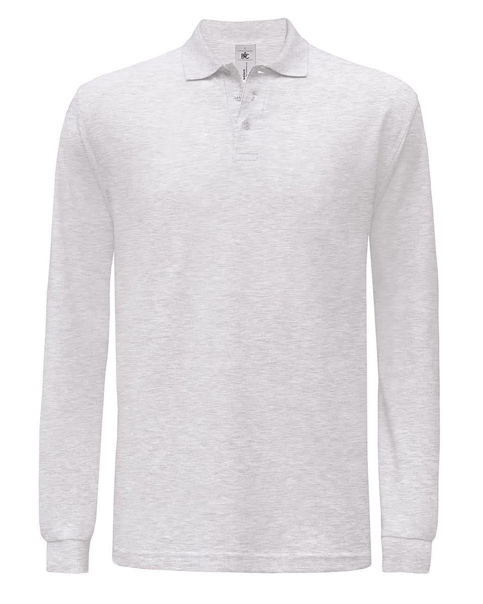 B&C Safran Long-Sleeve Polo Shirt in Ash Grey (Product Code: PU414)