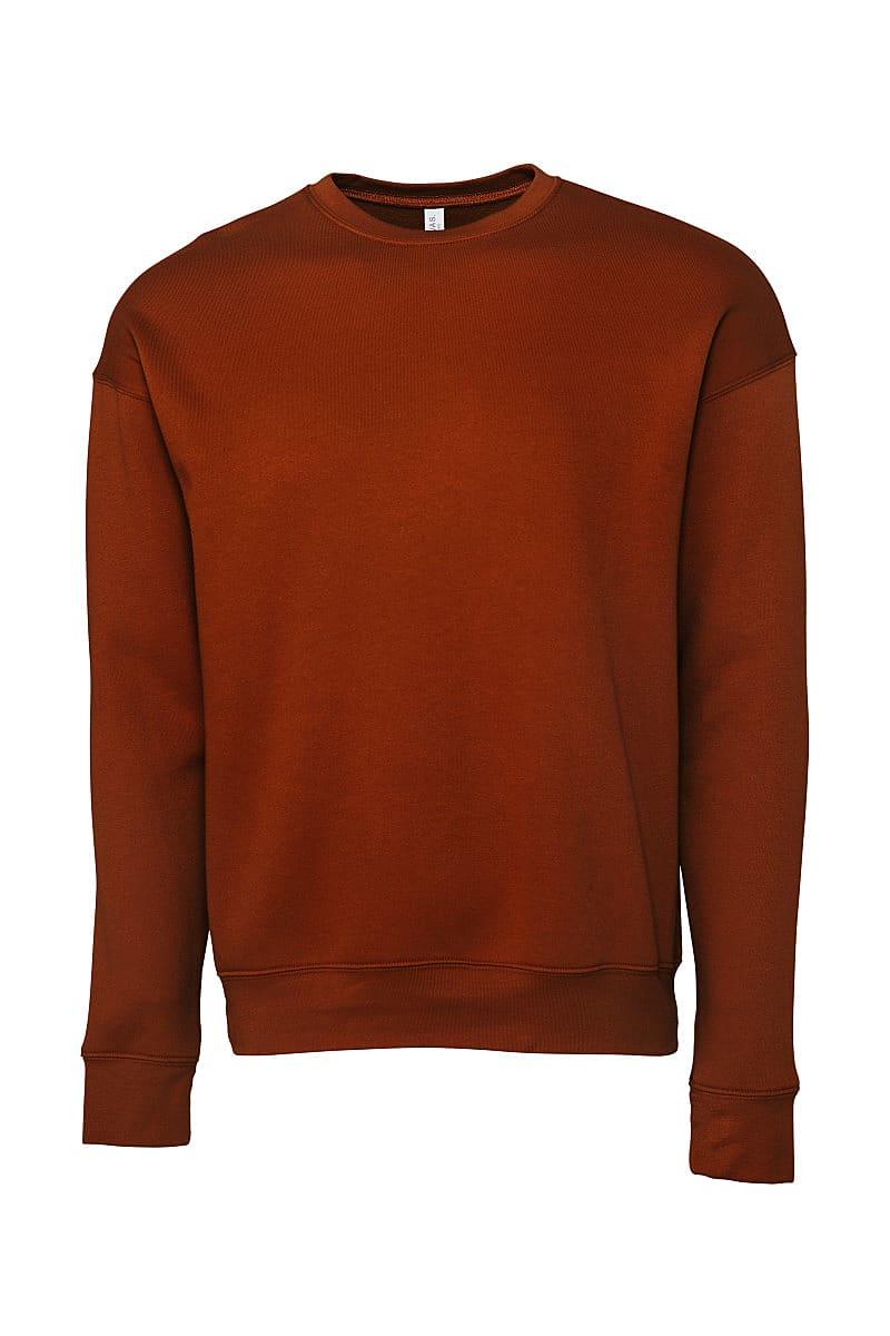 Bella Unisex Drop Shoulder Fleece Sweater in Brick (Product Code: CA3945)