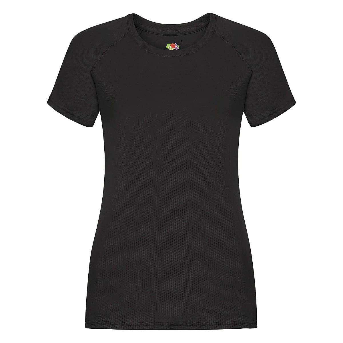Fruit Of The Loom Womens Performance T-Shirt in Black (Product Code: 61392)