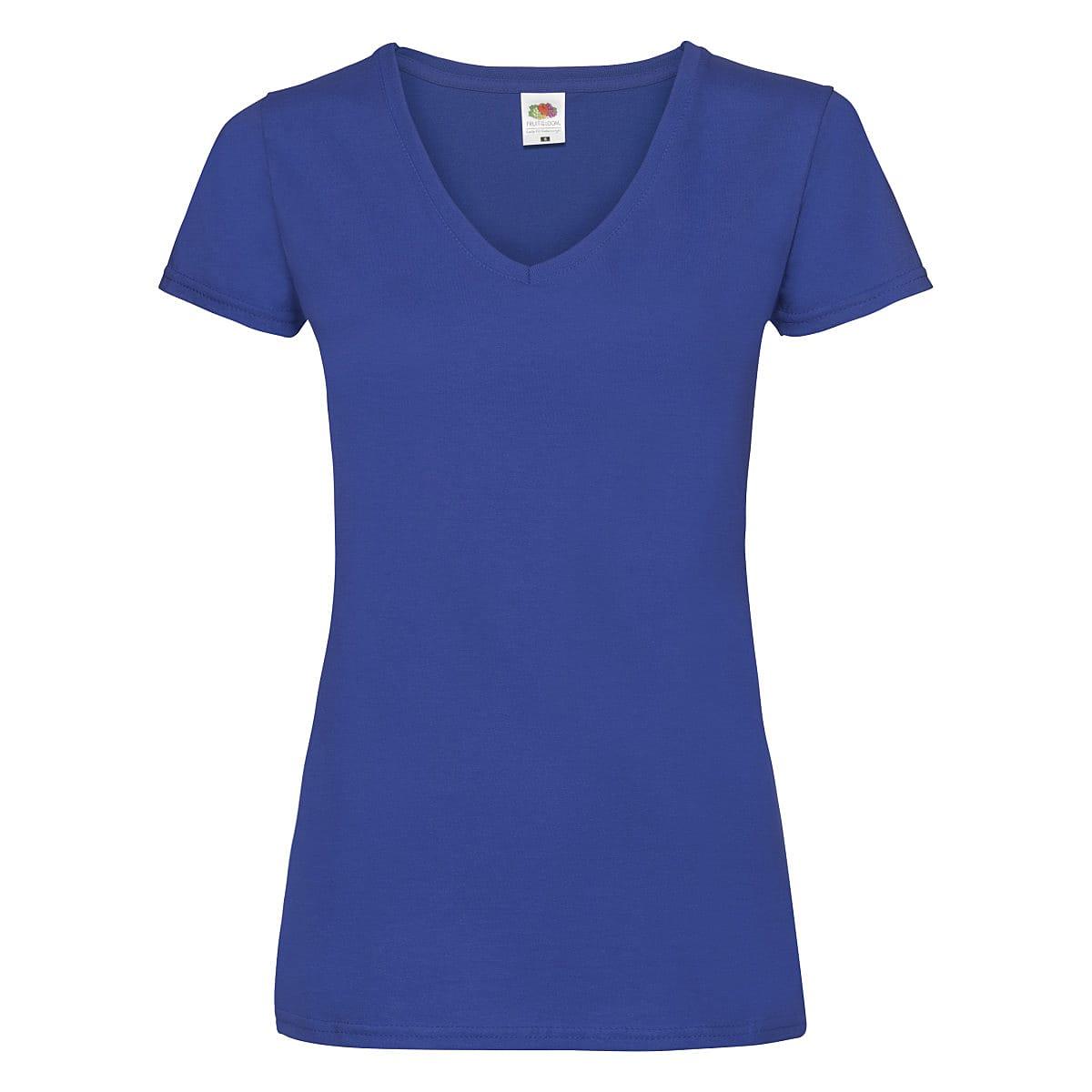 Fruit Of The Loom Lady-Fit Valueweight V-Neck T-Shirt in Royal Blue (Product Code: 61398)