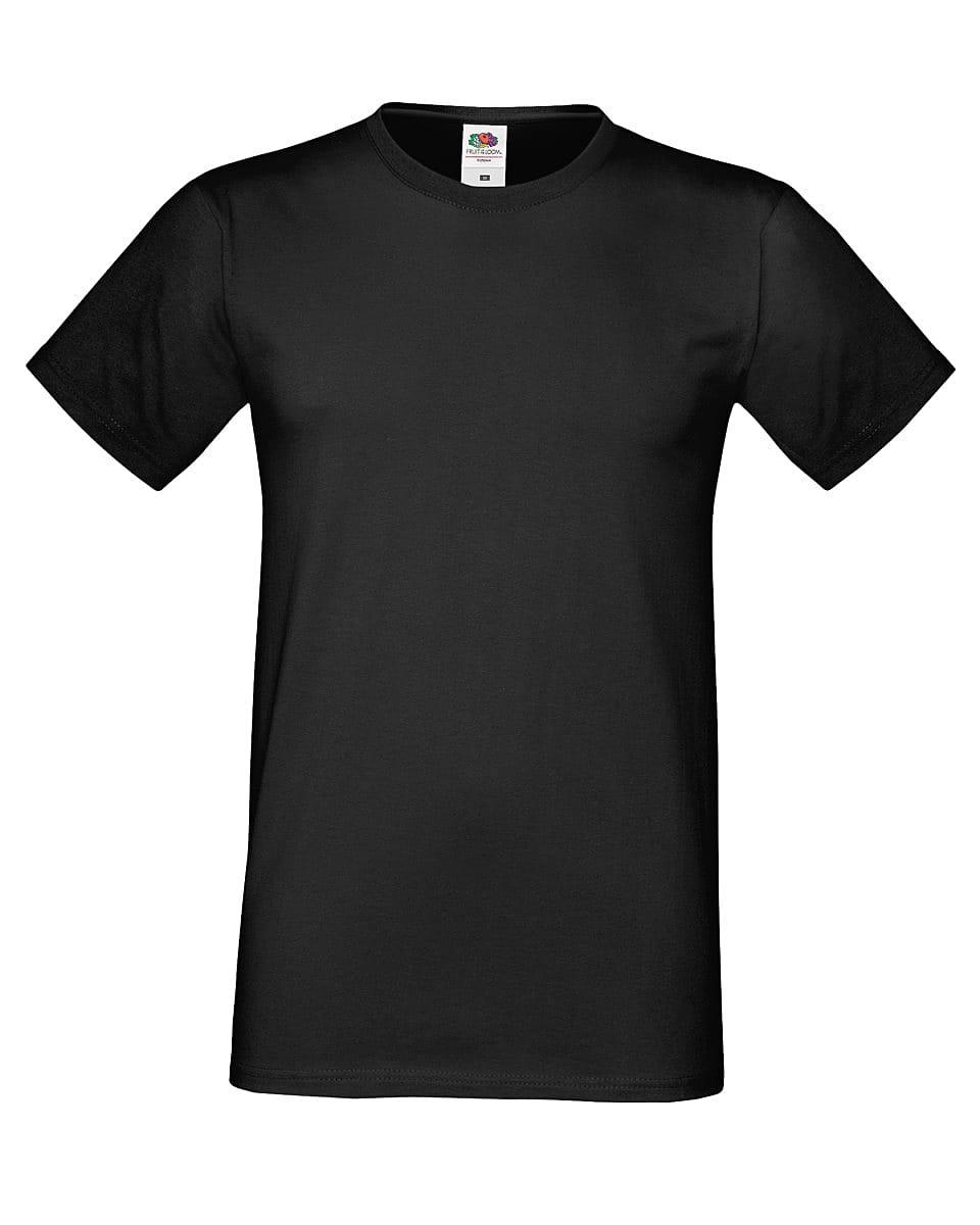 Fruit Of The Loom Mens Softspun T-Shirt in Black (Product Code: 61412)