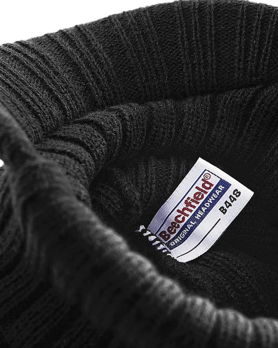 Beechfield Peaked Beanie Hat in Black (Product Code: B448)