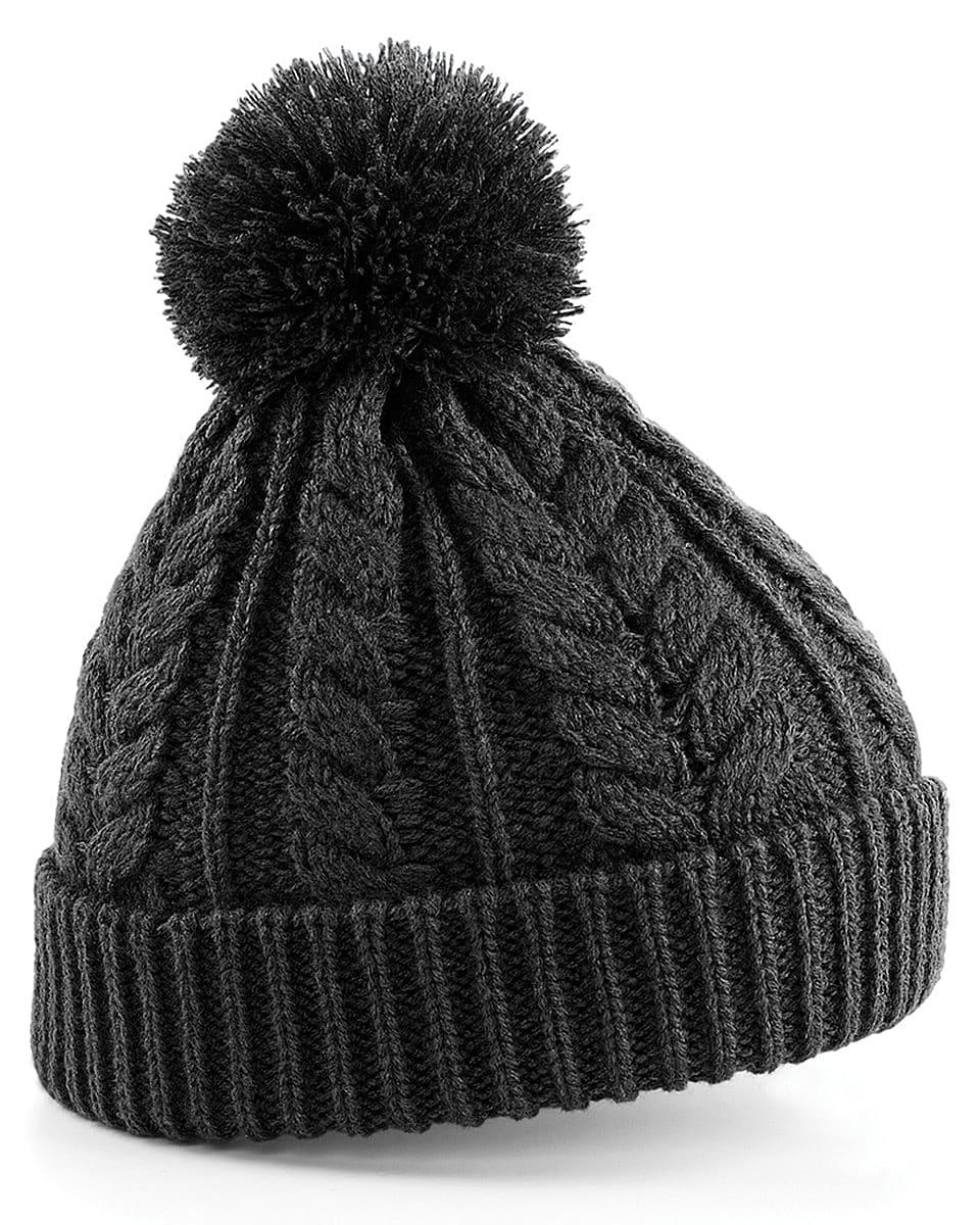 Beechfield Cable Knit Snowstar Beanie Hat in Charcoal (Product Code: B454)