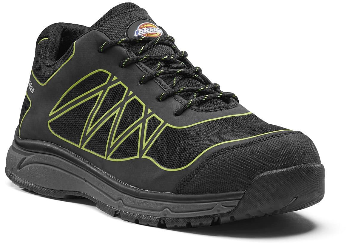 Dickies Phoenix Safety Trainers in Black / Lime Green (Product Code: FC9527)