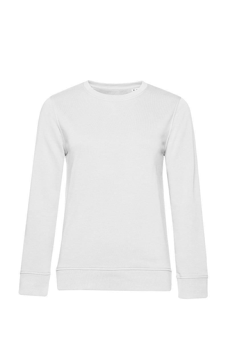 B&C Womens Organic Crew Neck Sweatshirt in White (Product Code: WW32B)