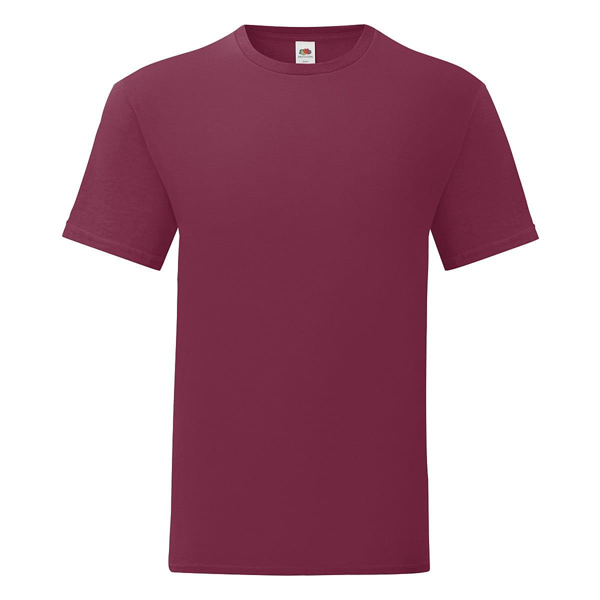 Fruit Of The Loom Mens Iconic T-Shirt in Burgundy (Product Code: 61430)