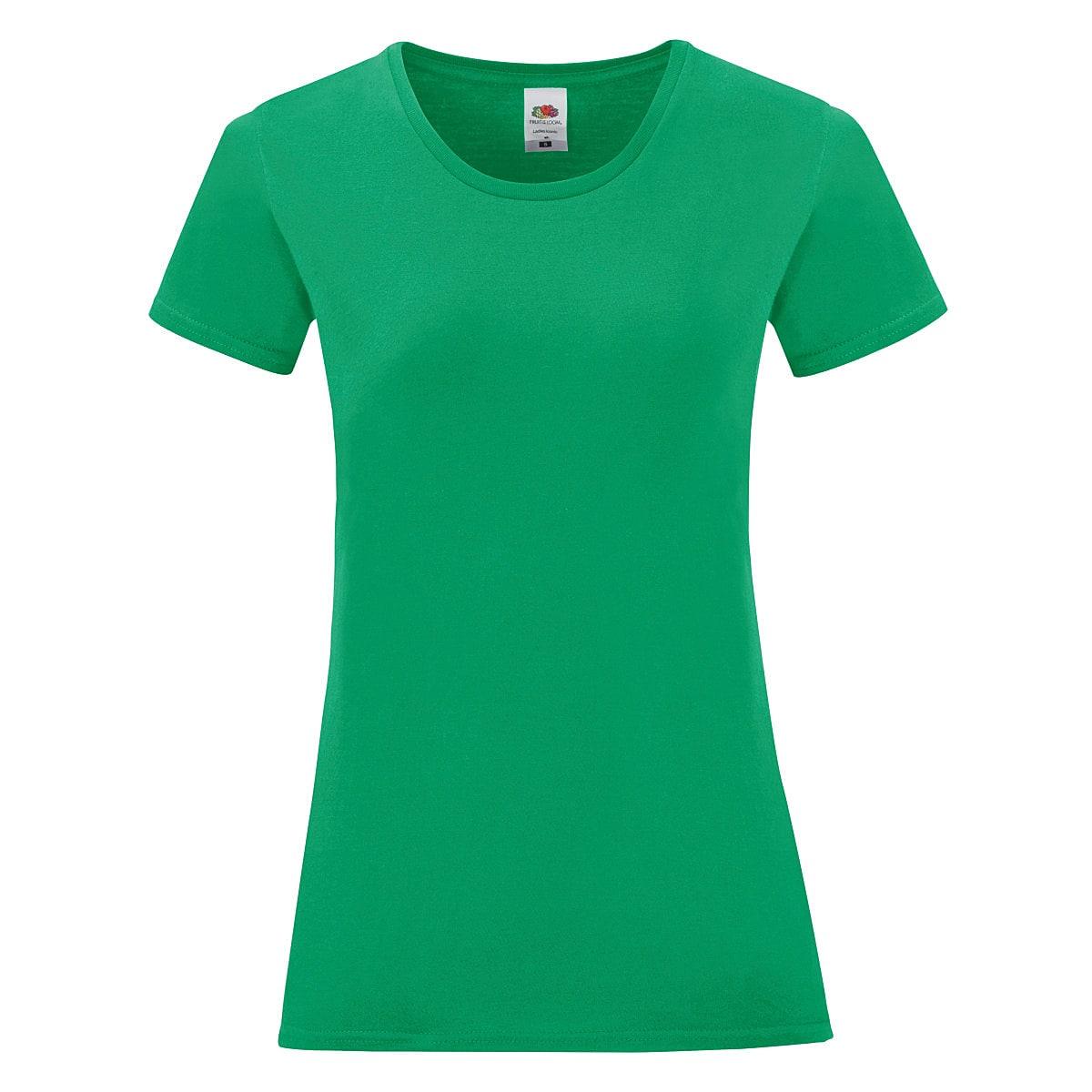 Fruit Of The Loom Womens Iconic T-Shirt in Kelly Green (Product Code: 61432)