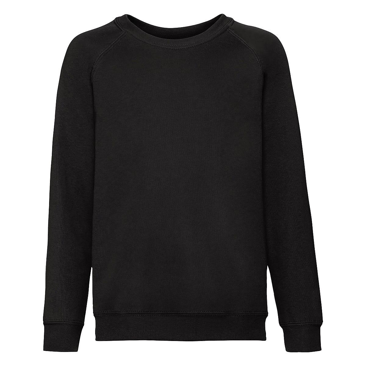 Fruit Of The Loom Childrens Raglan Sleeve Sweatshirt in Black (Product Code: 62039)
