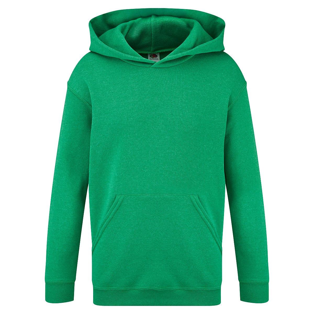 Fruit Of The Loom Childrens Hoodie in Retro Heather Green (Product Code: 62043)