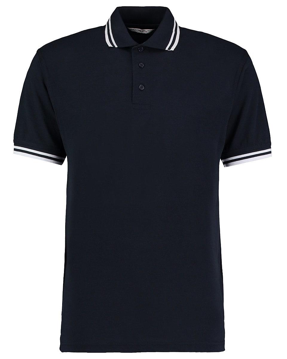 Kustom Kit Mens Tipped Pique Polo Shirt in Navy / White (Product Code: KK409)