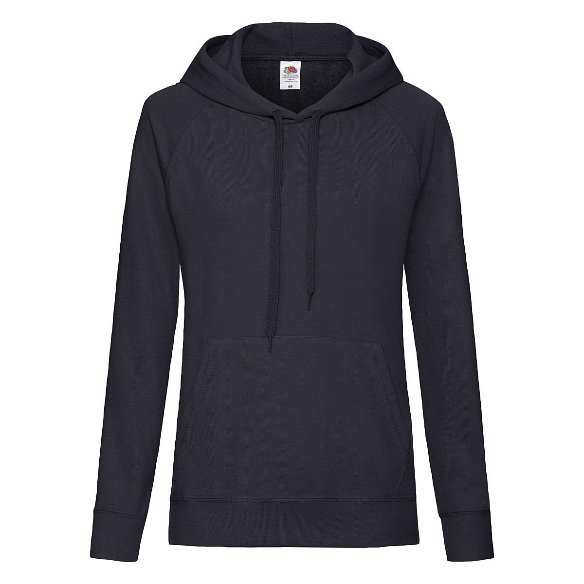 Fruit Of The Loom Lady-Fit Lightweight Hoodie in Deep Navy (Product Code: 62148)