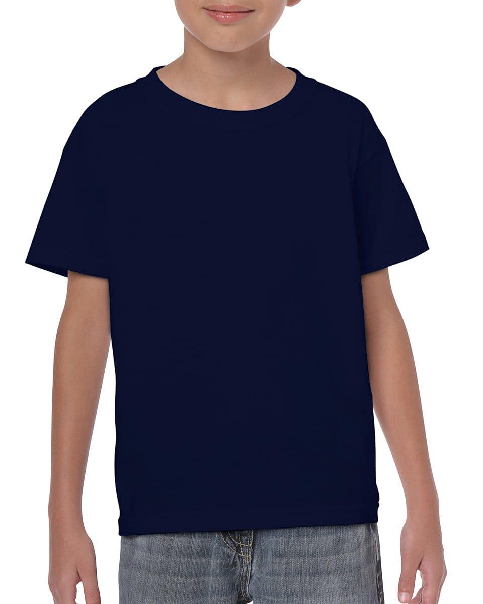 Gildan Childrens Heavy Cotton T-Shirt in Navy Blue (Product Code: 5000B)