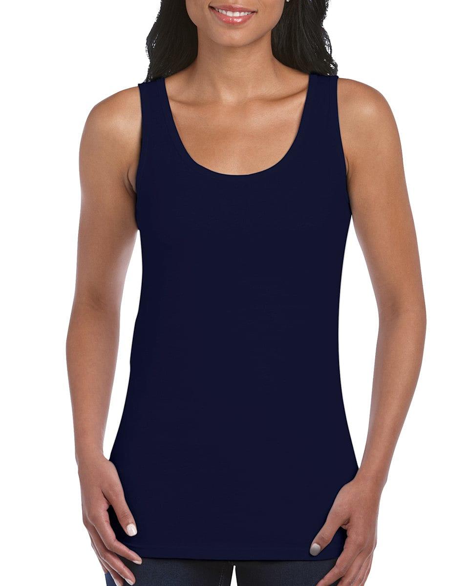 Gildan Womens Softstyle Tank Top in Navy Blue (Product Code: 64200L)