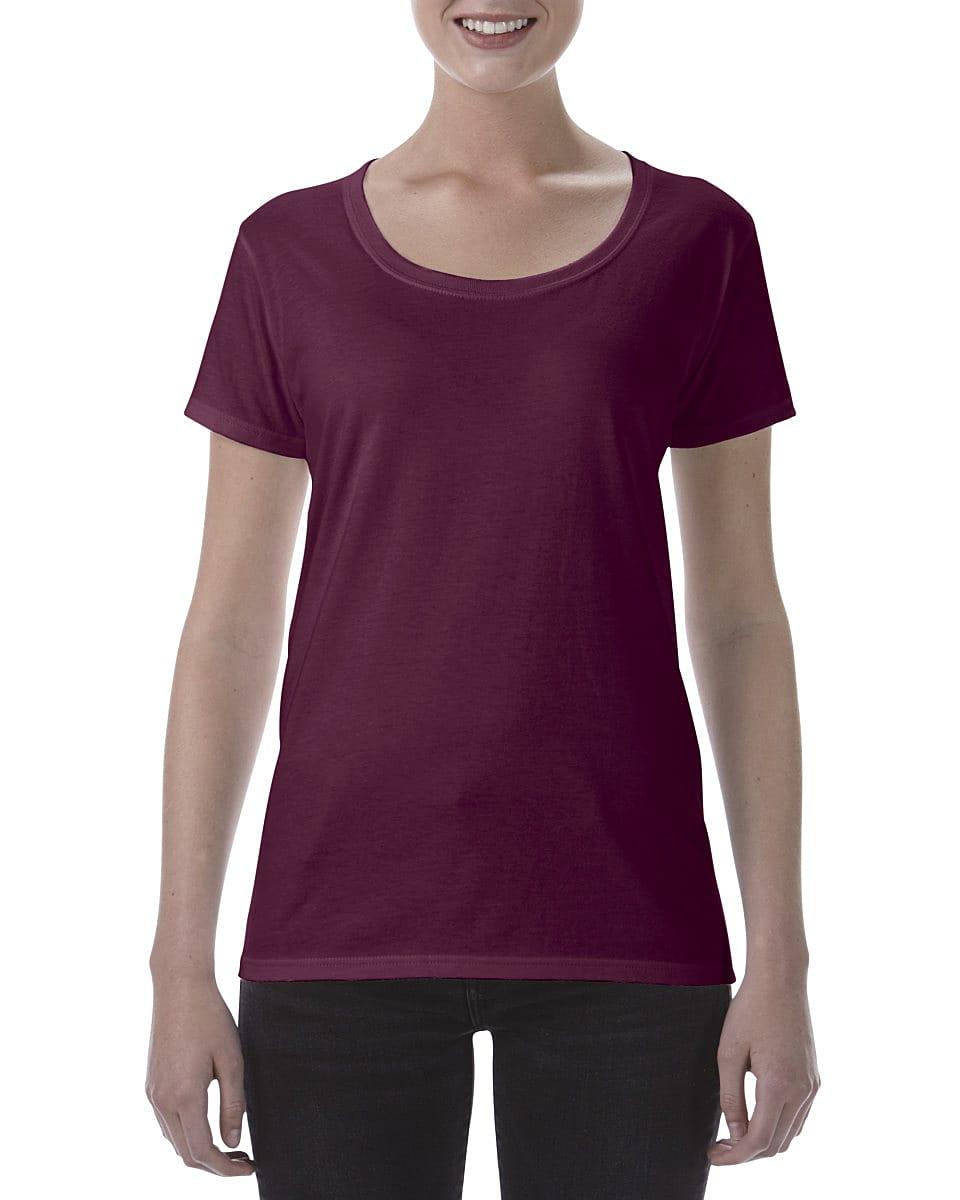 Gildan Womens Deep Scoop T-Shirt in Maroon (Product Code: 64550L)