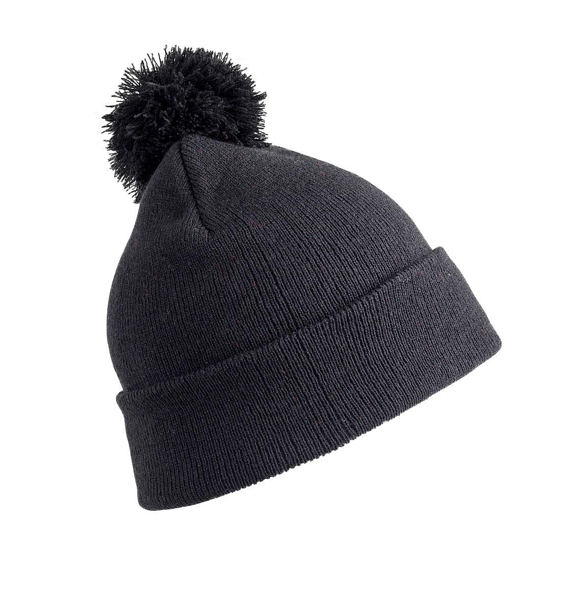 Result Winter Jr PomPom Beanie Hat in Black (Product Code: RC028J)