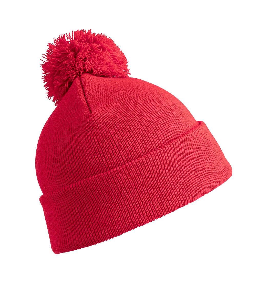 Result Winter Jr PomPom Beanie Hat in Red (Product Code: RC028J)
