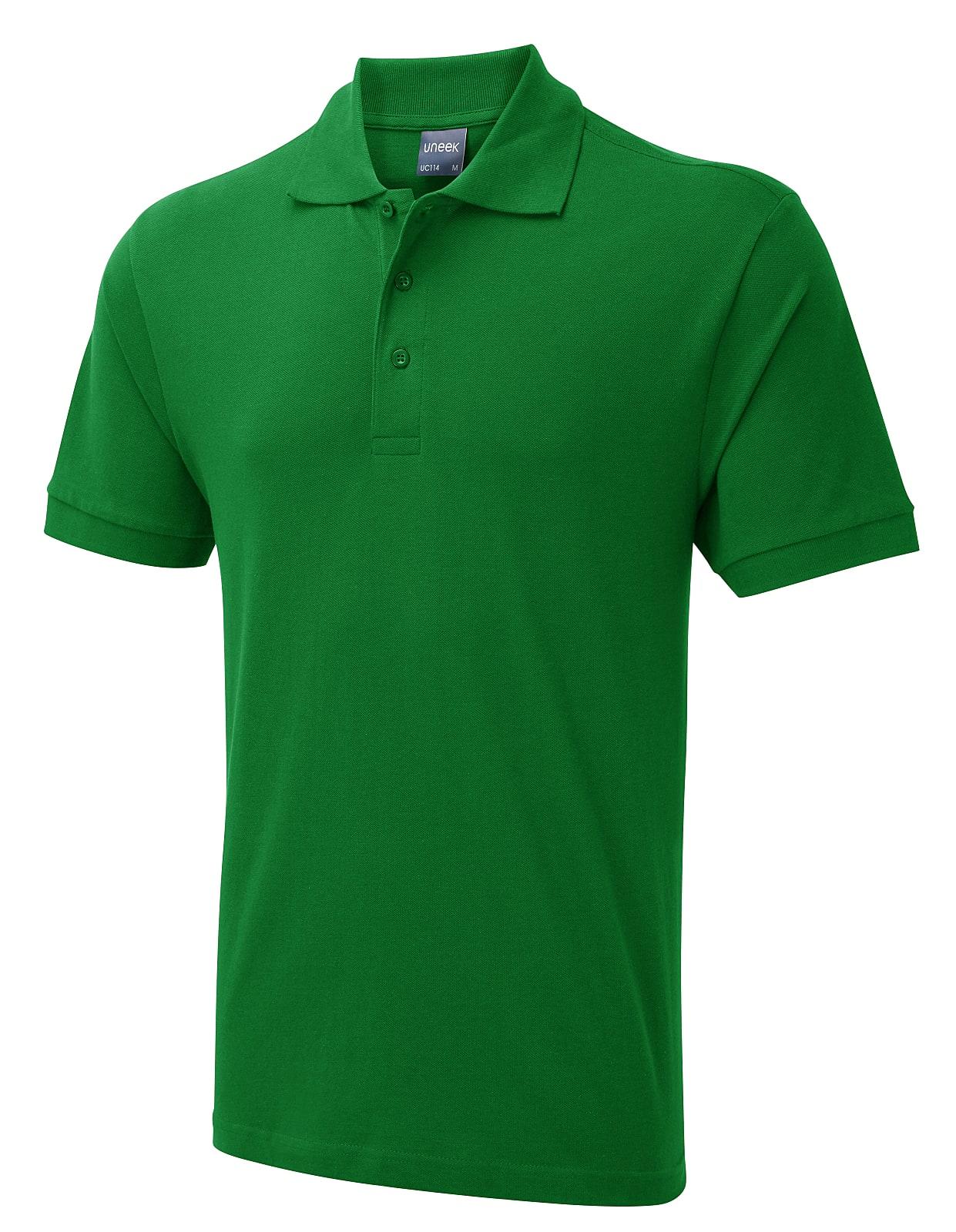 Uneek 180GSM Mens Polo Shirt in Kelly Green (Product Code: UC114)