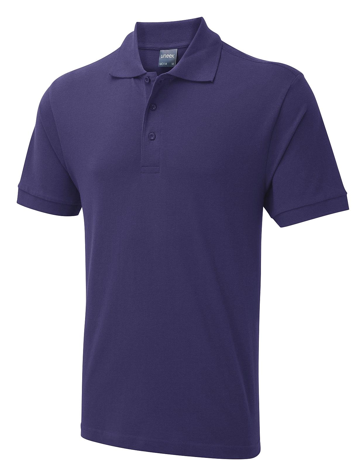 Uneek 180GSM Mens Polo Shirt in Purple (Product Code: UC114)