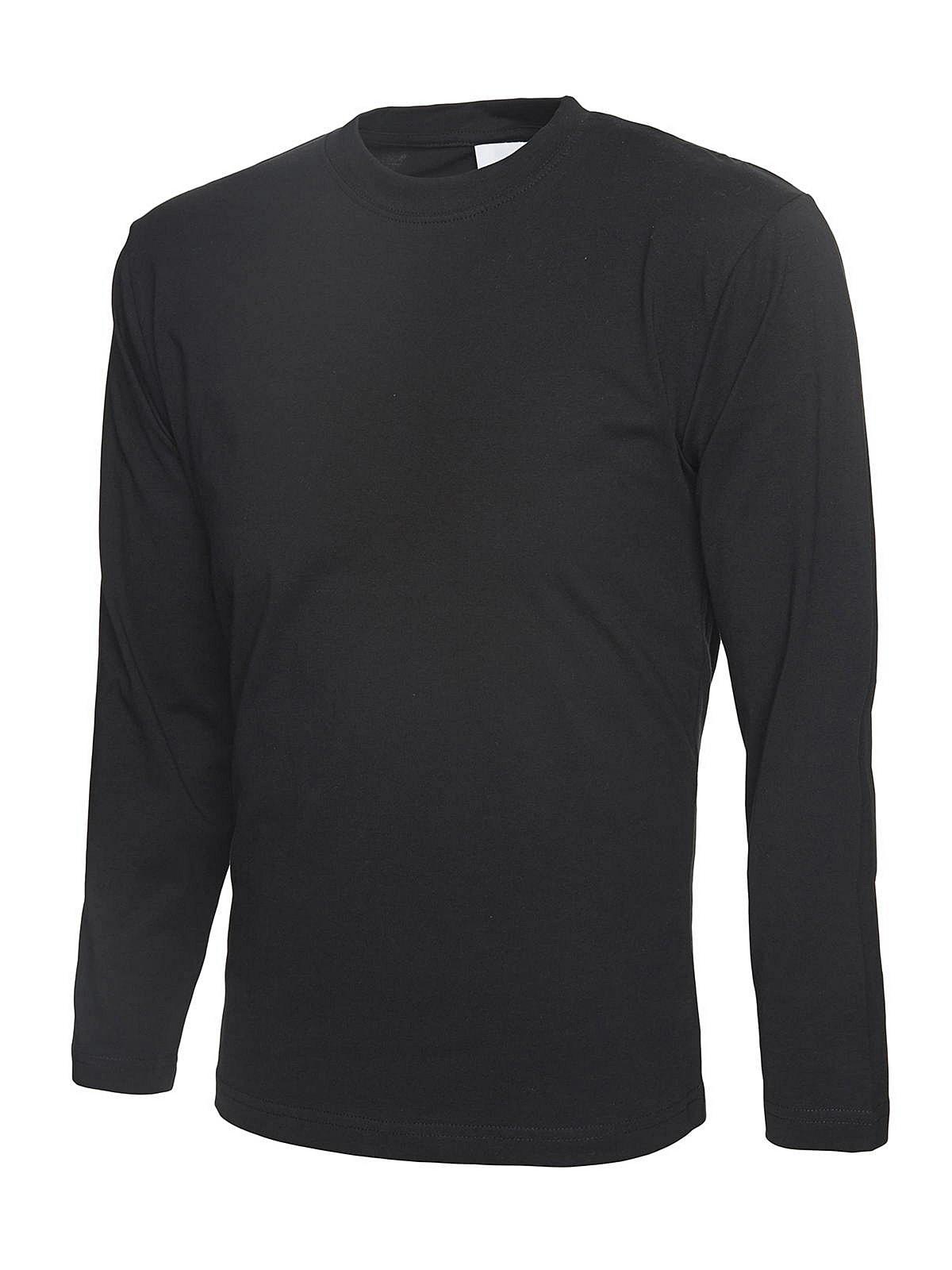 Uneek 180GSM Mens Long-Sleeve T-Shirt in Black (Product Code: UC314)