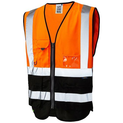 Leo Lynton ISO 20471 Class 1 Superior Waistcoat Orange/Black
